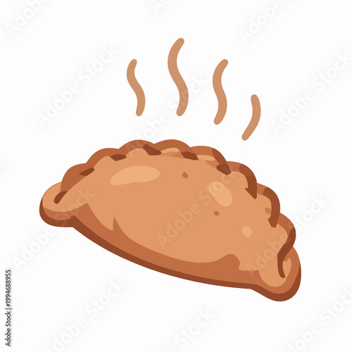 Vintage Stamp Design Featuring Savory Empanadas, A Cultural Snack Food Graphic, Flat Vector Illustration for Delicious Branding