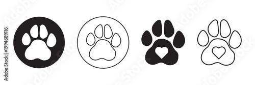 Different animal paw print vector illustrations
