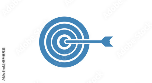 Blue target with arrow hitting bullseye.