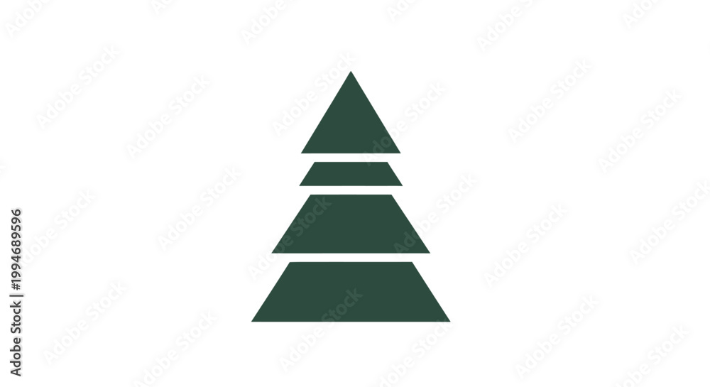 Fototapeta premium Dark Green Triangle Pyramid Shape.