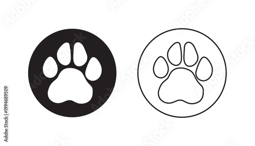 Different animal paw print vector illustrations
