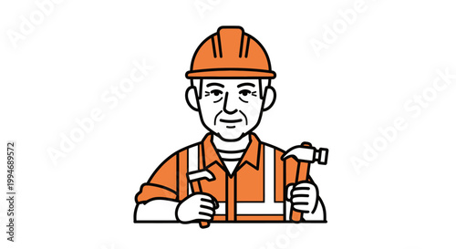 Construction worker with a hammer.