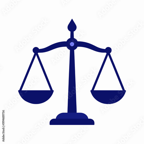 Modern vector illustration of justice scales, symbolizing legal compliance, fair judgment, and ethical governance documents
