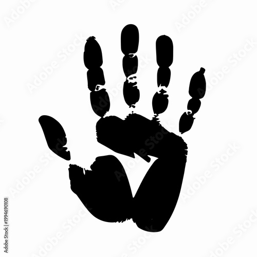 Abstract handprint silhouette vector illustration symbolizing identity, connection, and human touch, perfect for graphic design
