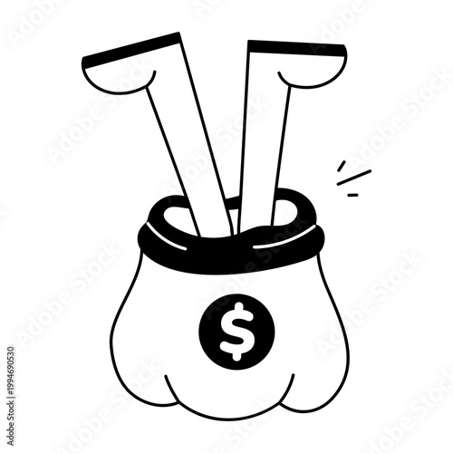 Glyph style icon representing debt