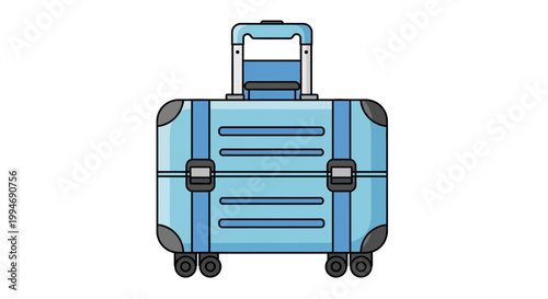 Blue Luggage Suitcase Travel Trolley Case.
