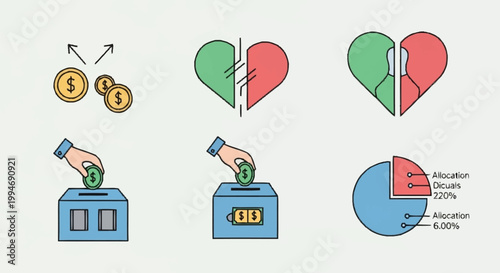 Financial donations and charity concept.