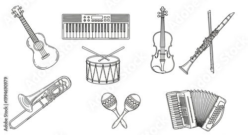 Musical Instruments Collection for Orchestra Band.