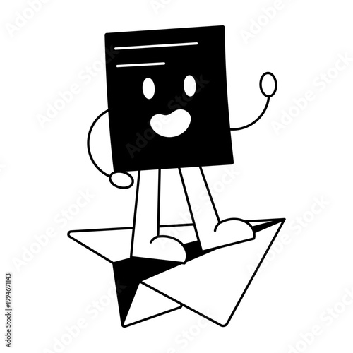 A glyph style icon showing paper file