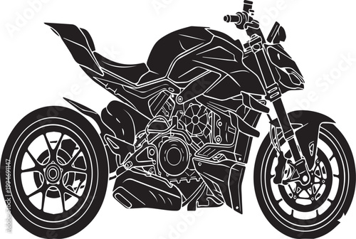 Naked Sport Streetfighter Motorbike and Roadster Silhouettes