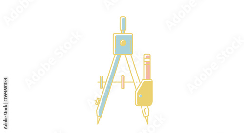 Drafting compass with pencil sharpener.