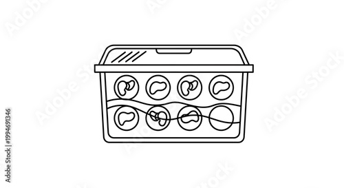 Illustration of petri dishes with cell cultures in a laboratory incubator