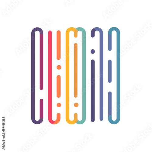 Colorful Abstract Barcode Lines Isolated