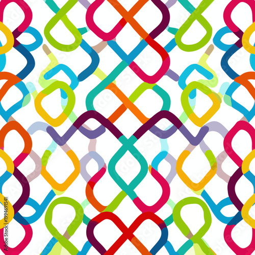 Abstract Colorful Interconnected Lines Pattern