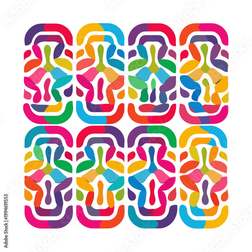 Abstract Colorful Repeating Pattern Design