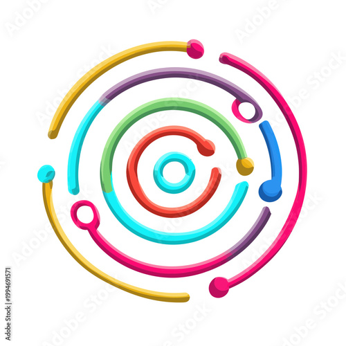Abstract Colorful Swirling Circle Design