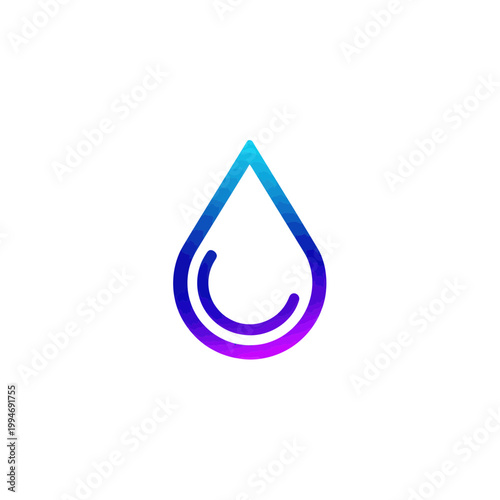 Abstract Gradient Water Drop Icon Isolated