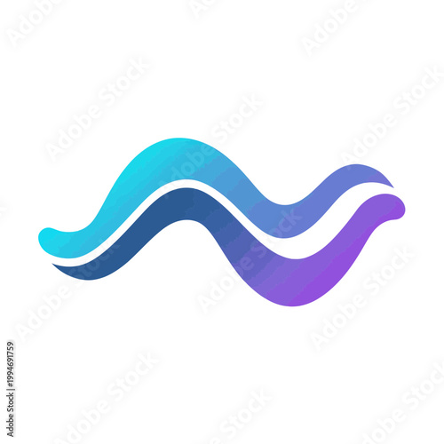 Abstract gradient wave logo design