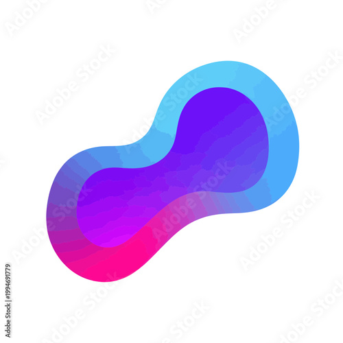 Abstract Organic Blob Shape with Gradient Colors Isolated