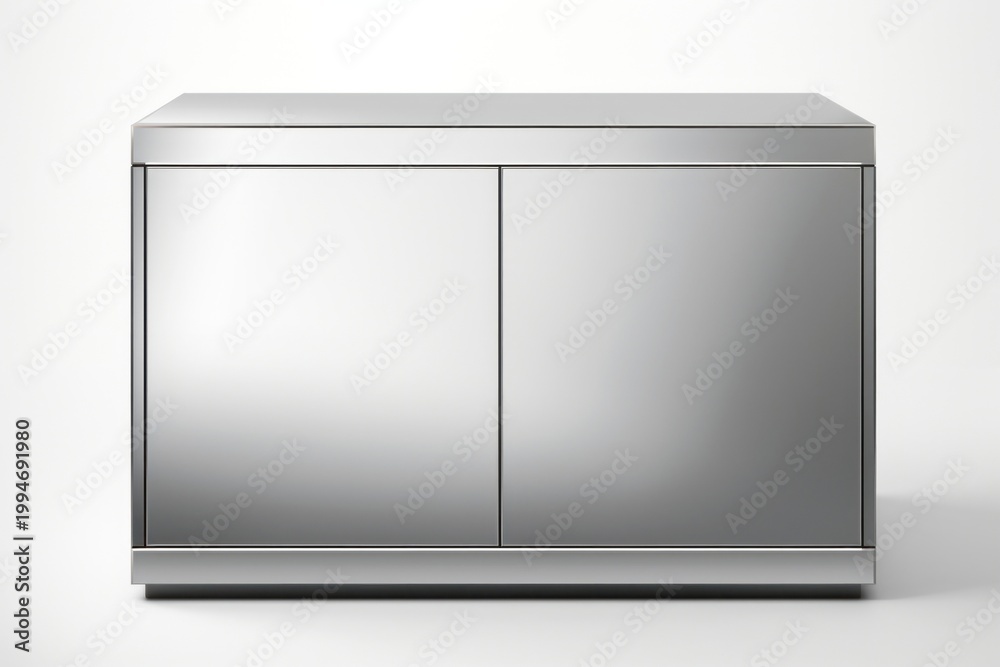 Naklejka premium Modern metallic cabinet furniture sideboard.