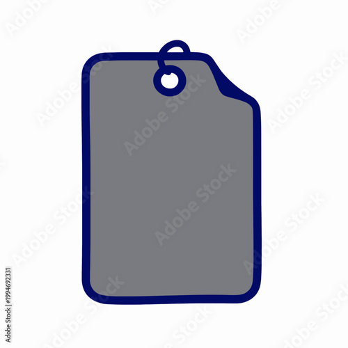 Minimalist doodle sketch vector placeholder frame, blank label tag, and decorative certificate border for customizable design elements.