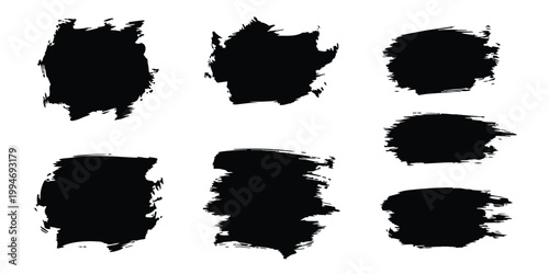 Distressed grunge brush strokes high resolution black textures for graphic design