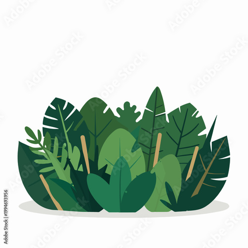 Vast open plain landscape featuring a distinct row of vibrant green bushes against a clear blue sky, conveying nature, tranquility, and rural scenery.