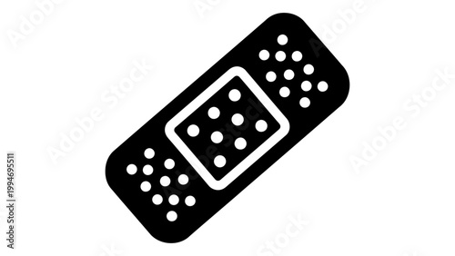 Adhesive bandage icon, medical plaster symbol, vector illustration of a bandaid, simple flat design for first aid and he
