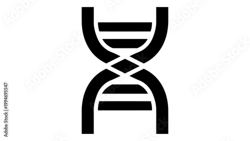 Dna icon, genetic code symbol, double helix structure simple flat vector illustration isolated on white background