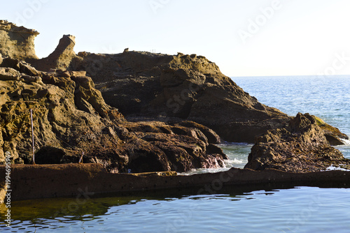 Rock formations along Aliso Beach Laguna Beach California