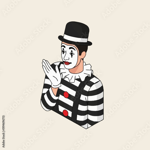 A mime performing on a stage.