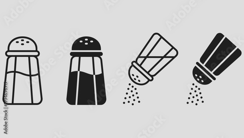 Salt and pepper icon. Spice indicator. Seasoning and condiment shaker isolated graphic.