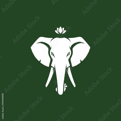 White Elephant Head with Lotus.