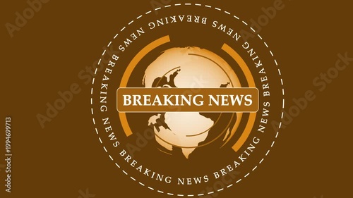 Breaking News Graphic with Globe Earth Background Animation