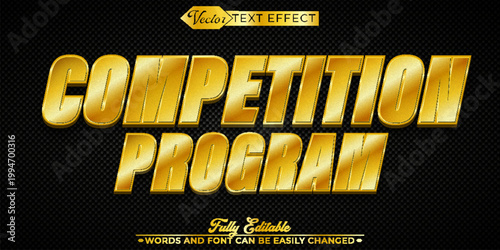  Competitive Program Challenge Tournament Typography Vector Fully Editable Smart Object Text Effect