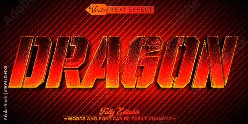  Mythical Dragon Fantasy Fire Typography Vector Fully Editable Smart Object Text Effect