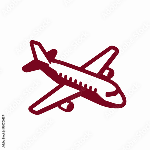 Flat Vector Airplane Travel Stamp Icon – French Bon Voyage Badge Illustration for Departure, Journey, or Trip Promotion.