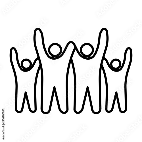 Family gathering Vector Line Icon Design