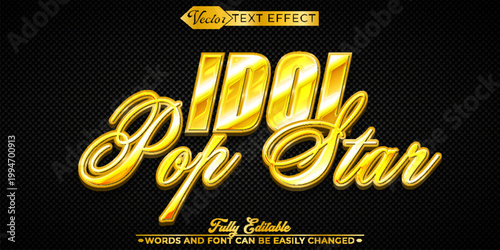 Glittering Idol Pop Star Stage Typography Vector Fully Editable Smart Object Text Effect