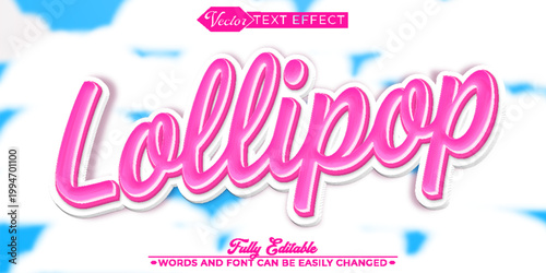  Sweet Lollipop Candy Colorful Typography Vector Fully Editable Smart Object Text Effect