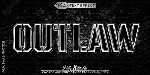  Wild Outlaw Western Bandit Typography Vector Fully Editable Smart Object Text Effect