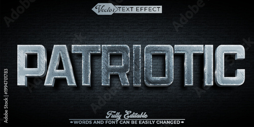  Bold Patriotic National Pride Typography Vector Fully Editable Smart Object Text Effect