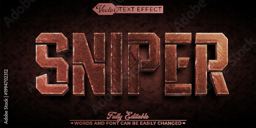  Precision Sniper Tactical Warfare Typography Vector Fully Editable Smart Object Text Effect