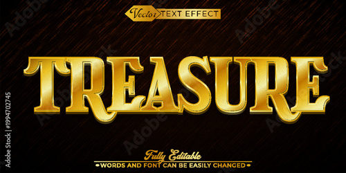  Hidden Treasure Gold Adventure Typography Vector Fully Editable Smart Object Text Effect