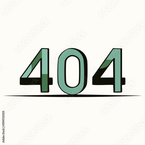 Stylized 404 error page not found illustration on a plain background