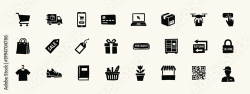 E-commerce and Online Shopping Icon Set