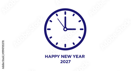 New Year Clock Happy 2027 Time.