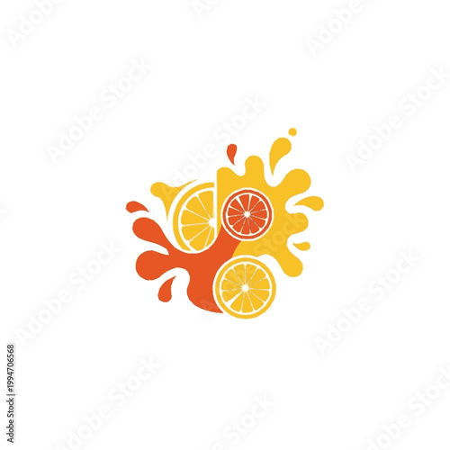 Juicy oranges with vibrant splashes colorful.