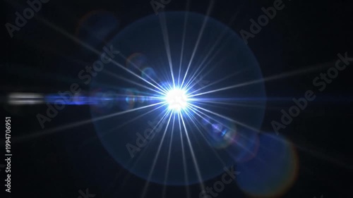 Blue Lens Flare Radiant Star Light Cinematic Overlay Video