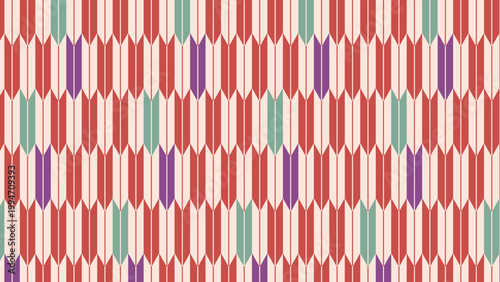 カラフルな矢絣のパターン　矢羽根模様　縁起の良い和柄　和風の背景装飾イラスト　日本の伝統文様